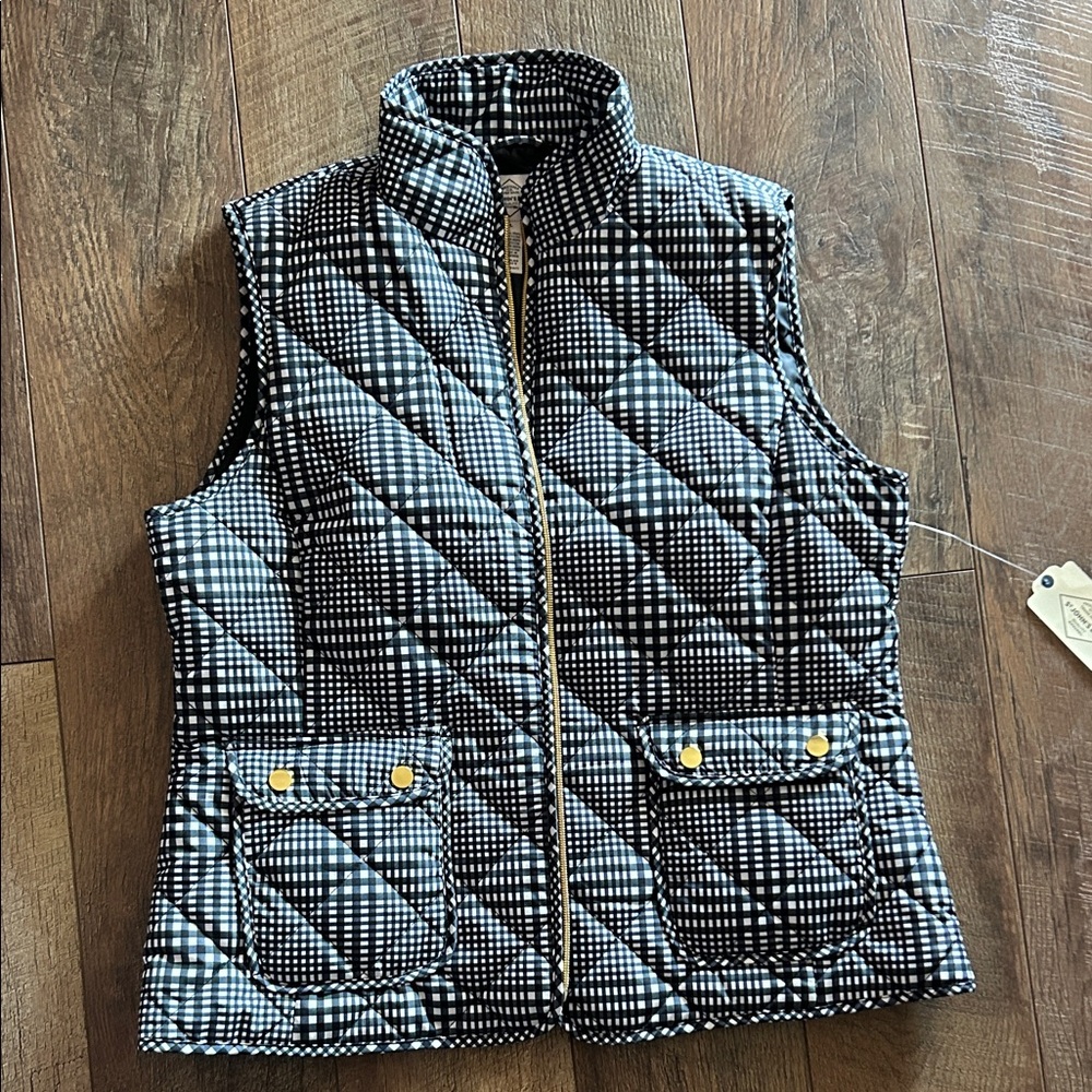 St. John's Bay Black and White Plaid Vest